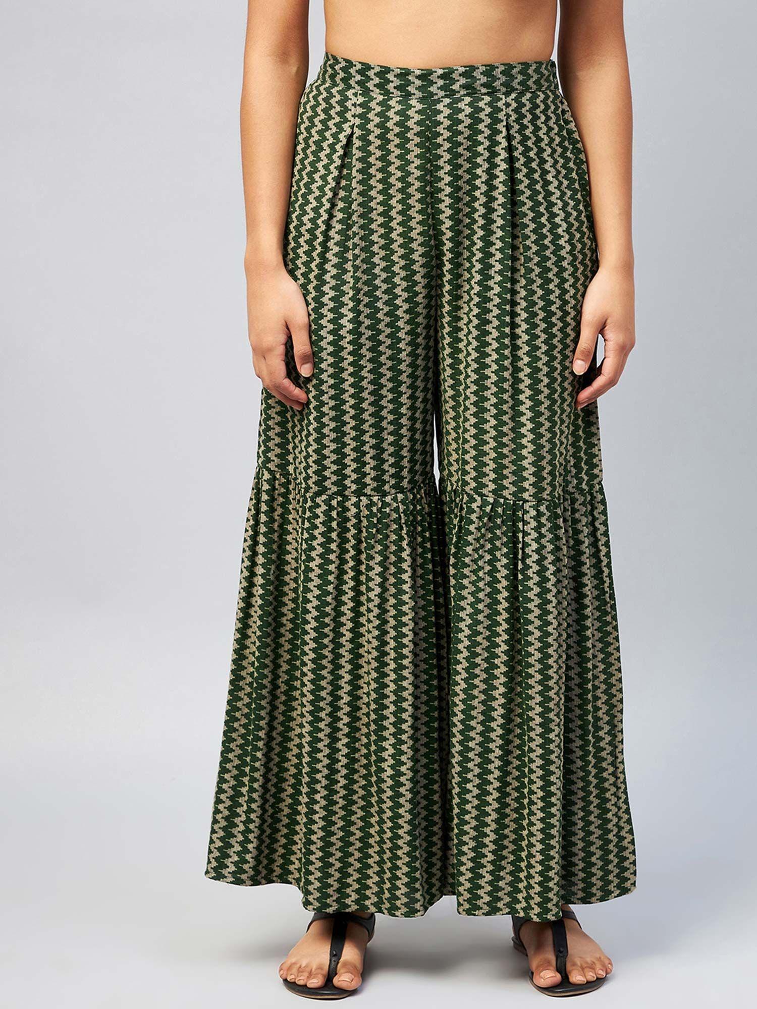 green zig zag print sharara