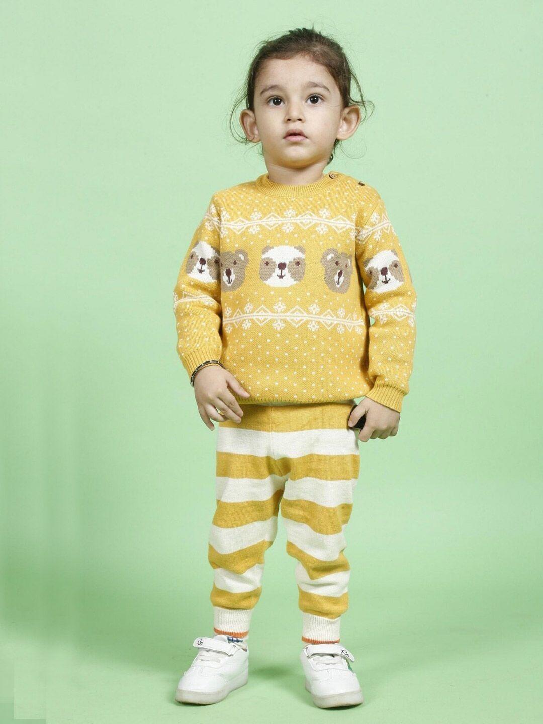 greendeer infants printed pure cotton sweater with joggers