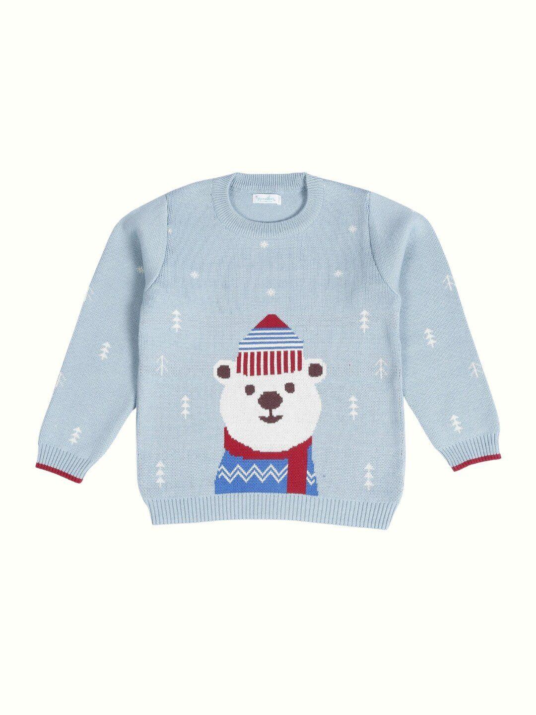 greendeer kids printed cotton pullover sweater