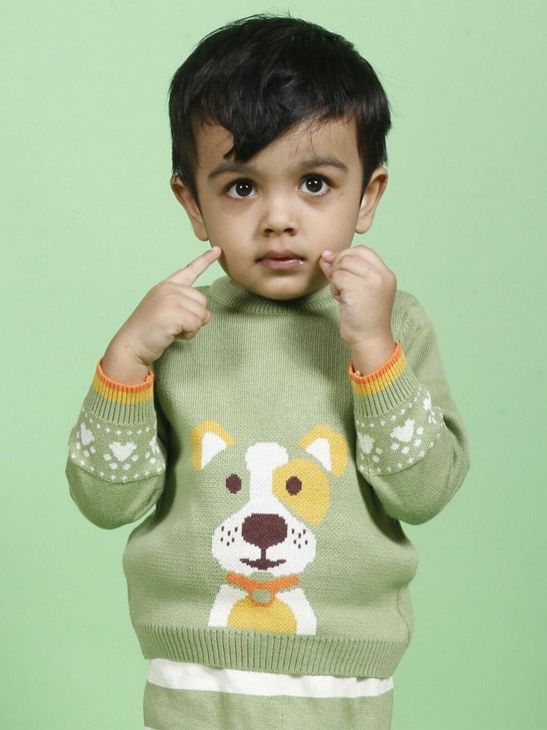 greendeer kids printed cotton pullover sweater