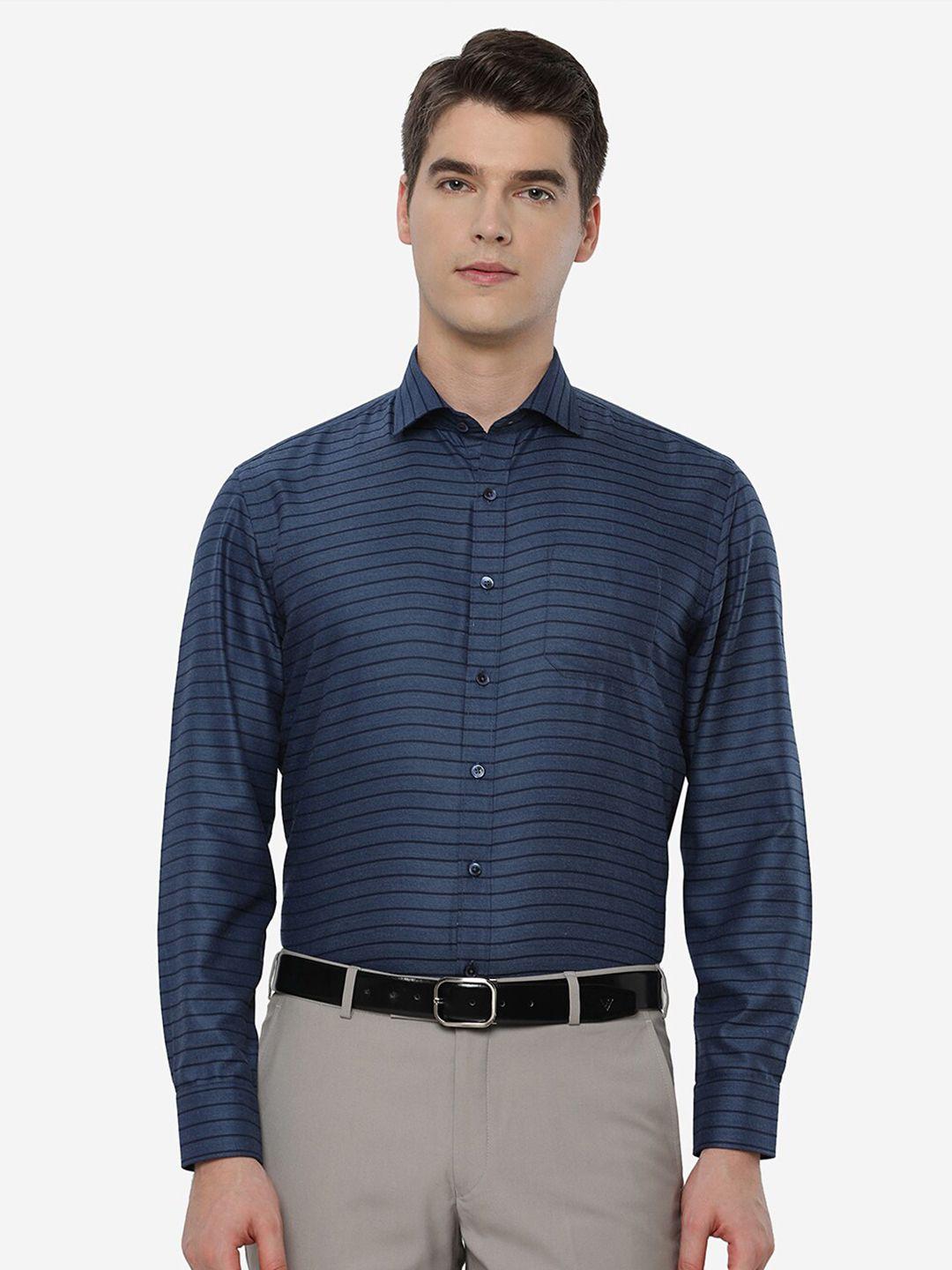 greenfibre men regular fit horizontal striped cotton formal shirt