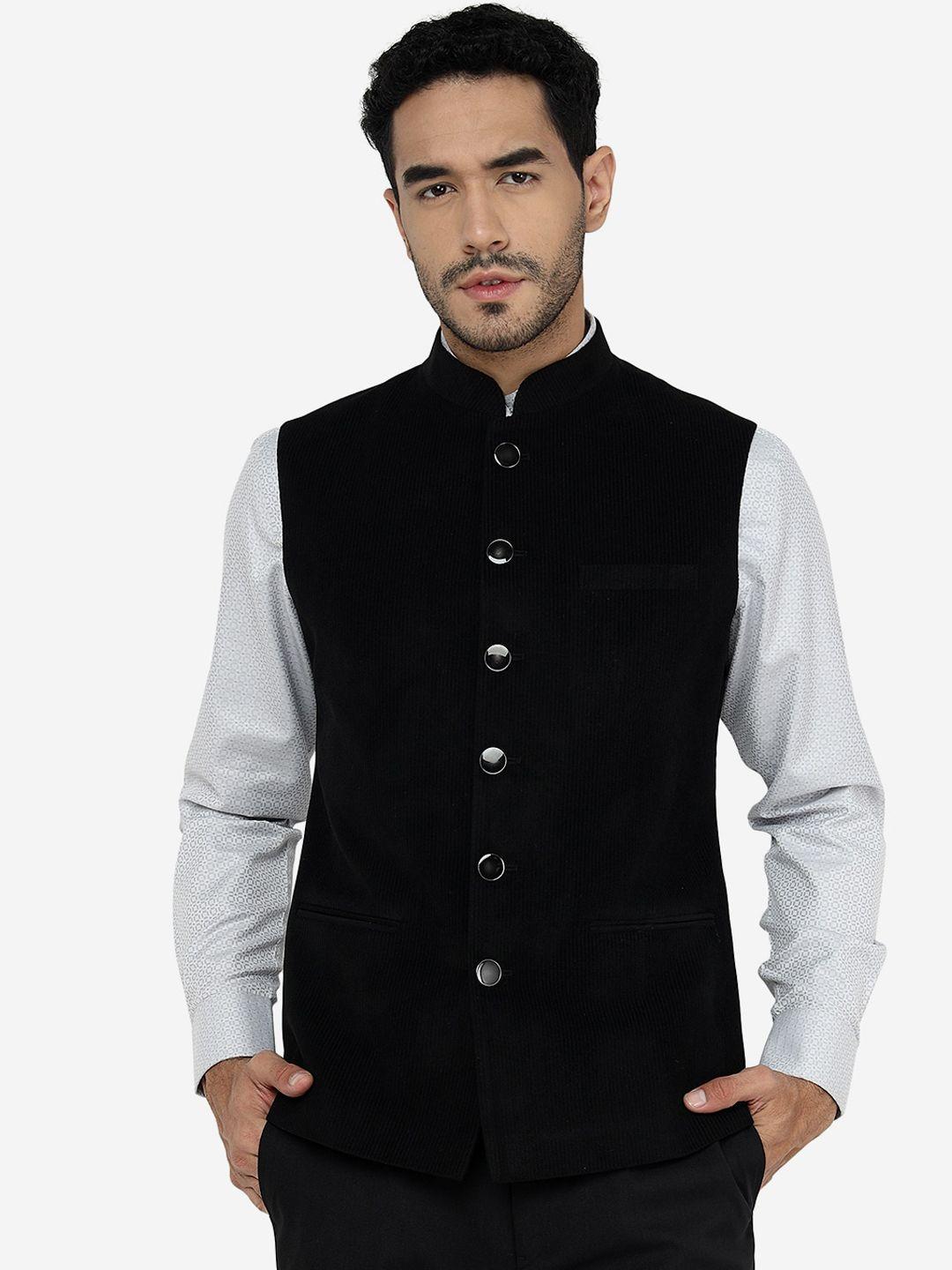 greenfibre-striped-mandarin-collar-pure-wool-nehru-jacket