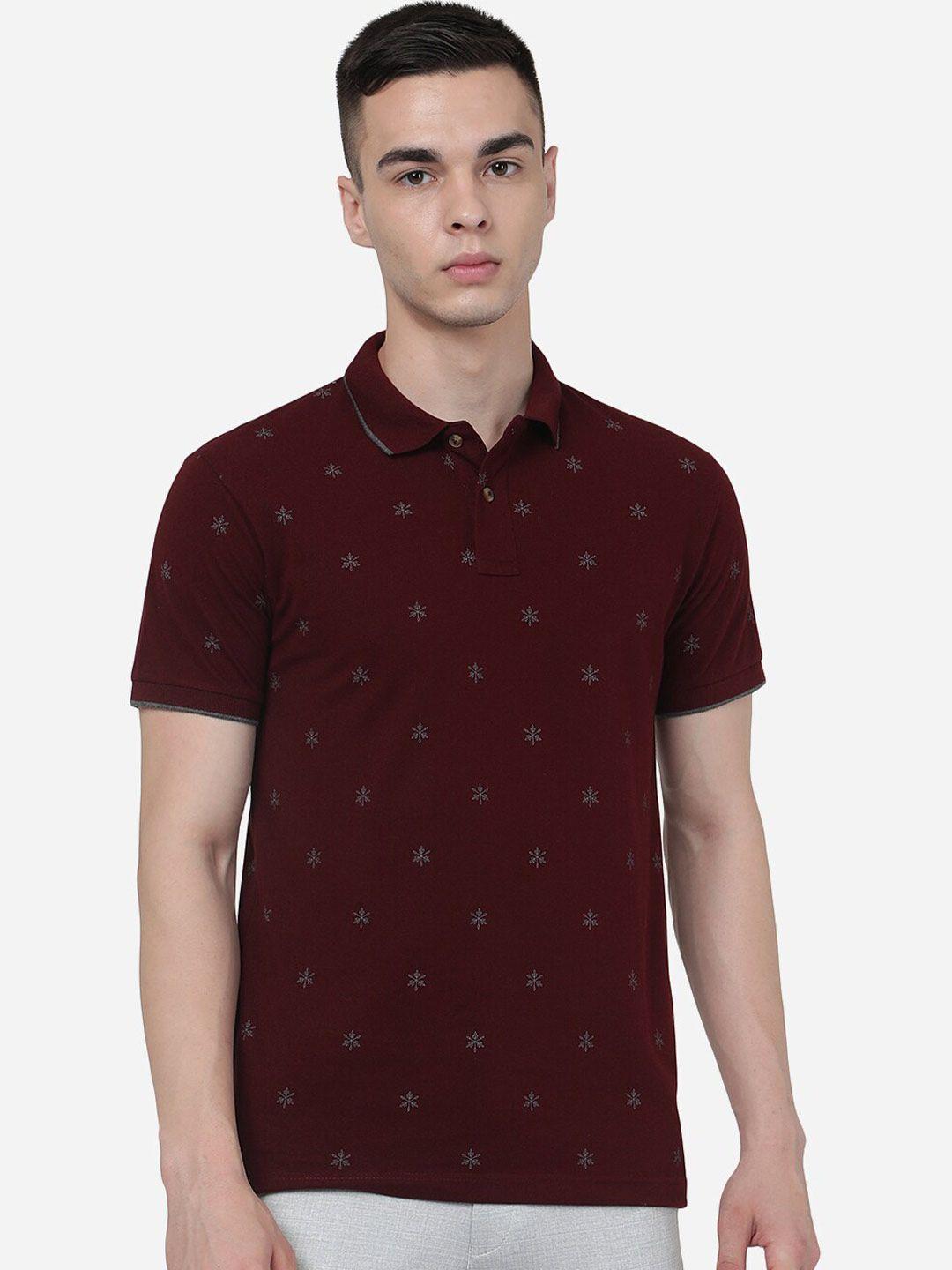 greenfibre conversational printed polo collar slim fit t-shirt