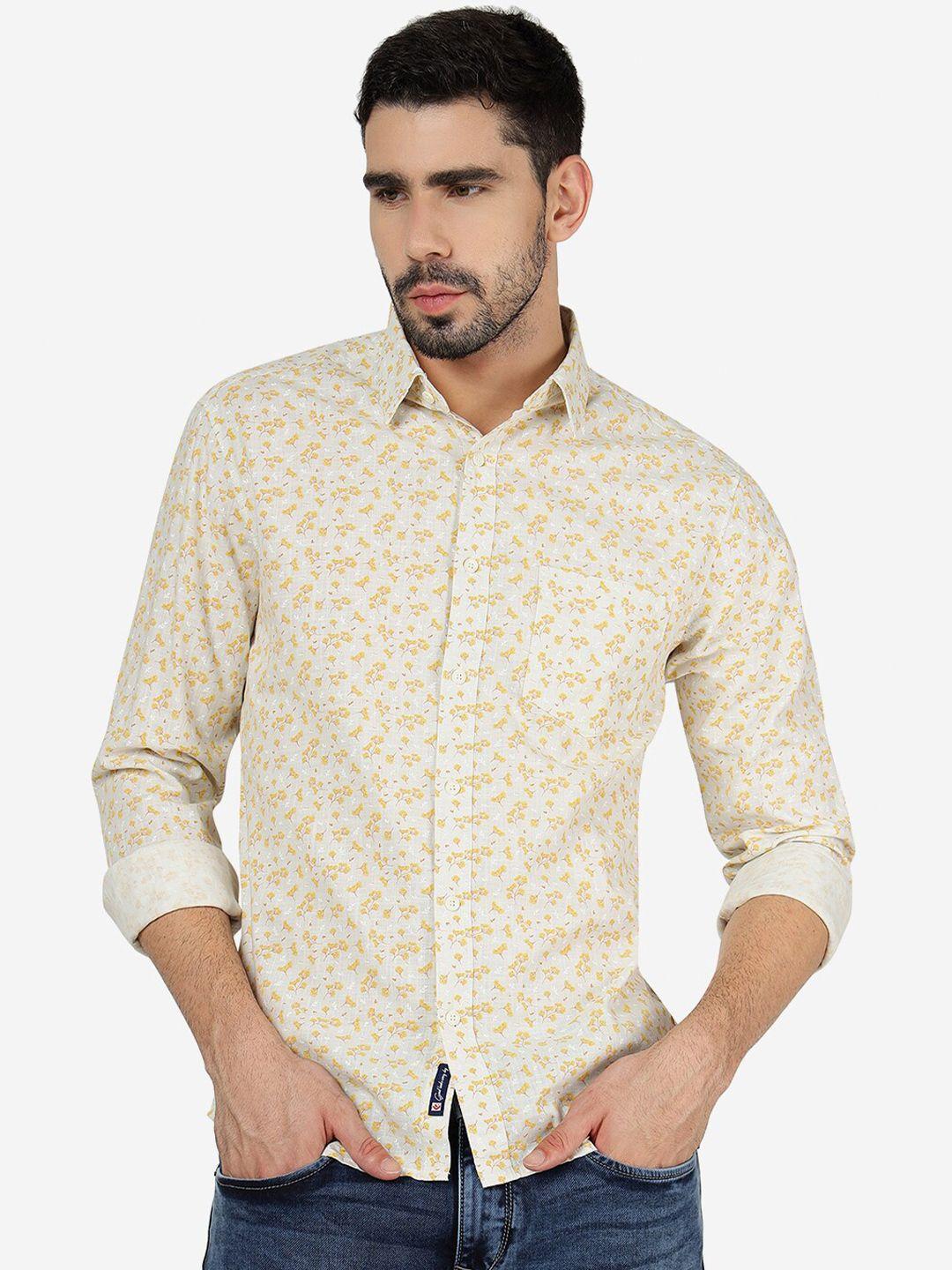 greenfibre floral printed slim fit pure cotton shirt