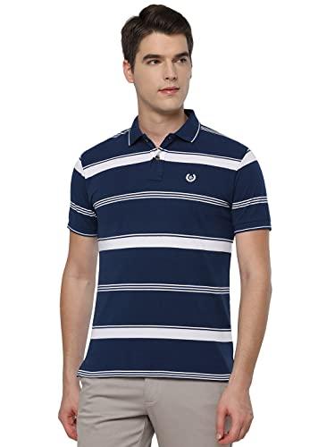 greenfibre men's half sleeve cotton polo t-shirt | cotton blend striped polo neck t shirts for men | slim fit summer wear comfortable polo neck t-shirt