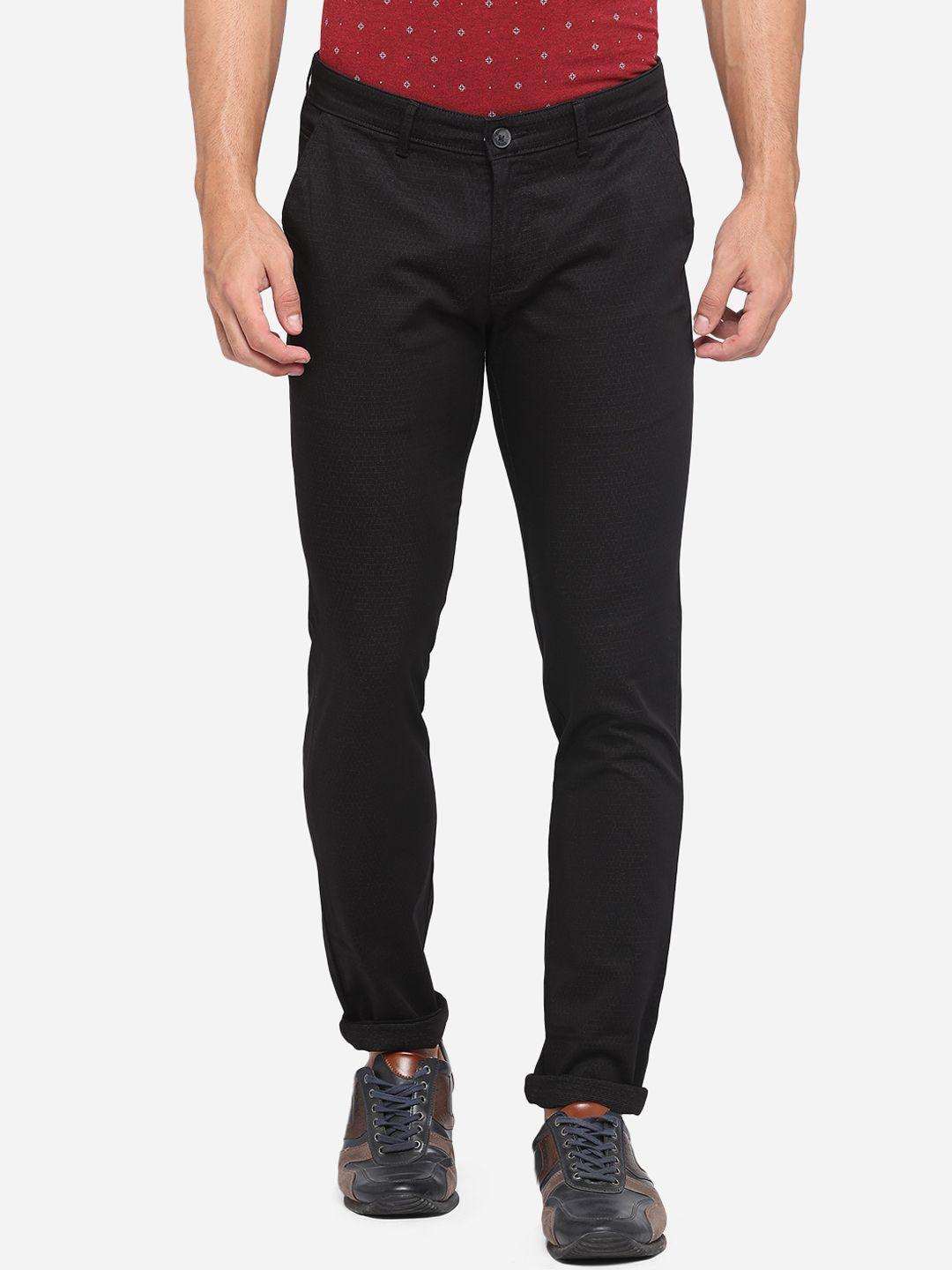 greenfibre men black slim fit chinos trousers