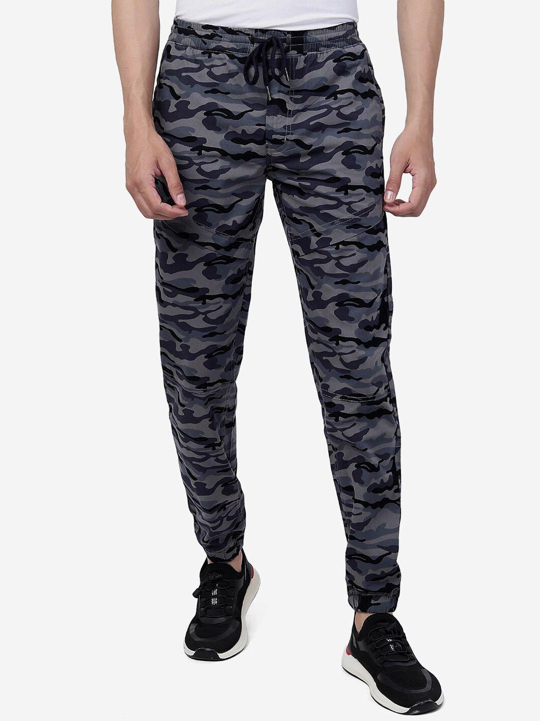 greenfibre men cotton printed mid-rise slim-fit joggers