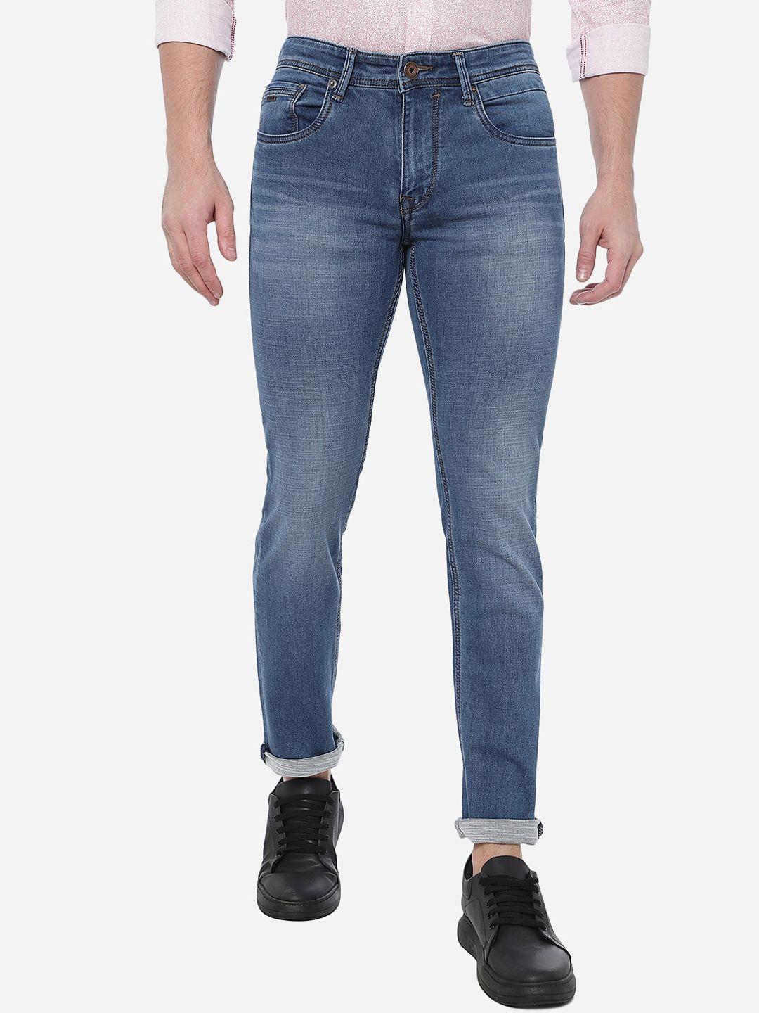 greenfibre men cotton slim fit light fade jeans