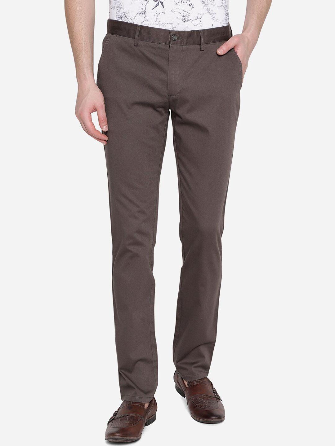 greenfibre men grey slim fit trousers