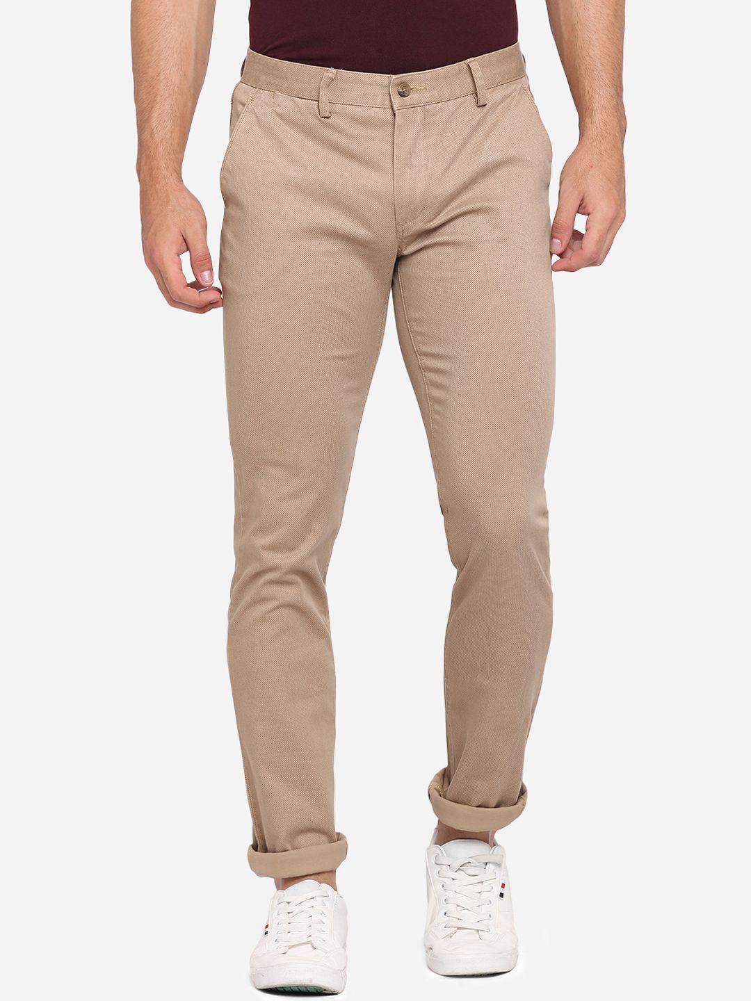 greenfibre men khaki slim fit cotton chinos