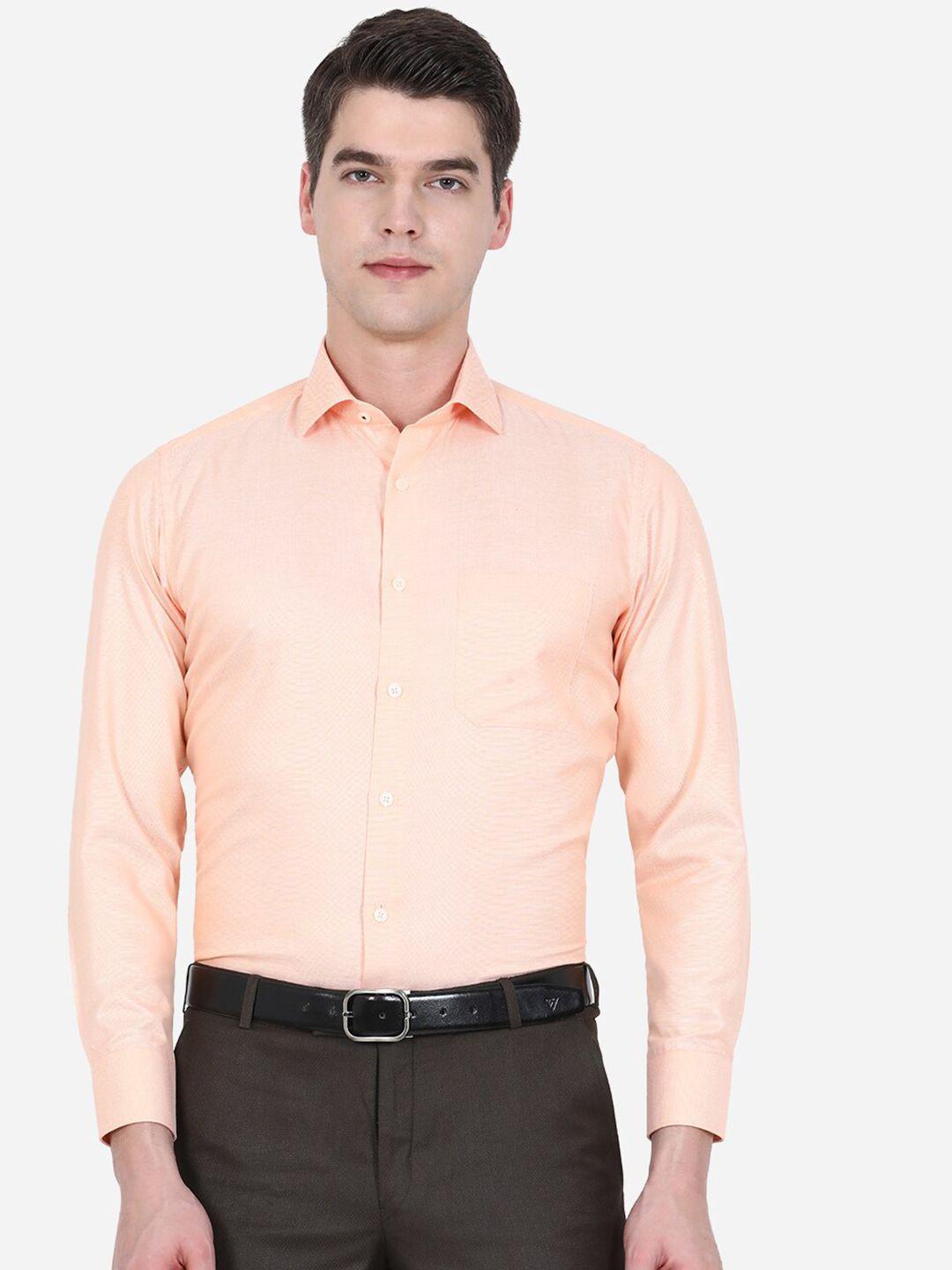 greenfibre men orange slim fit formal shirt