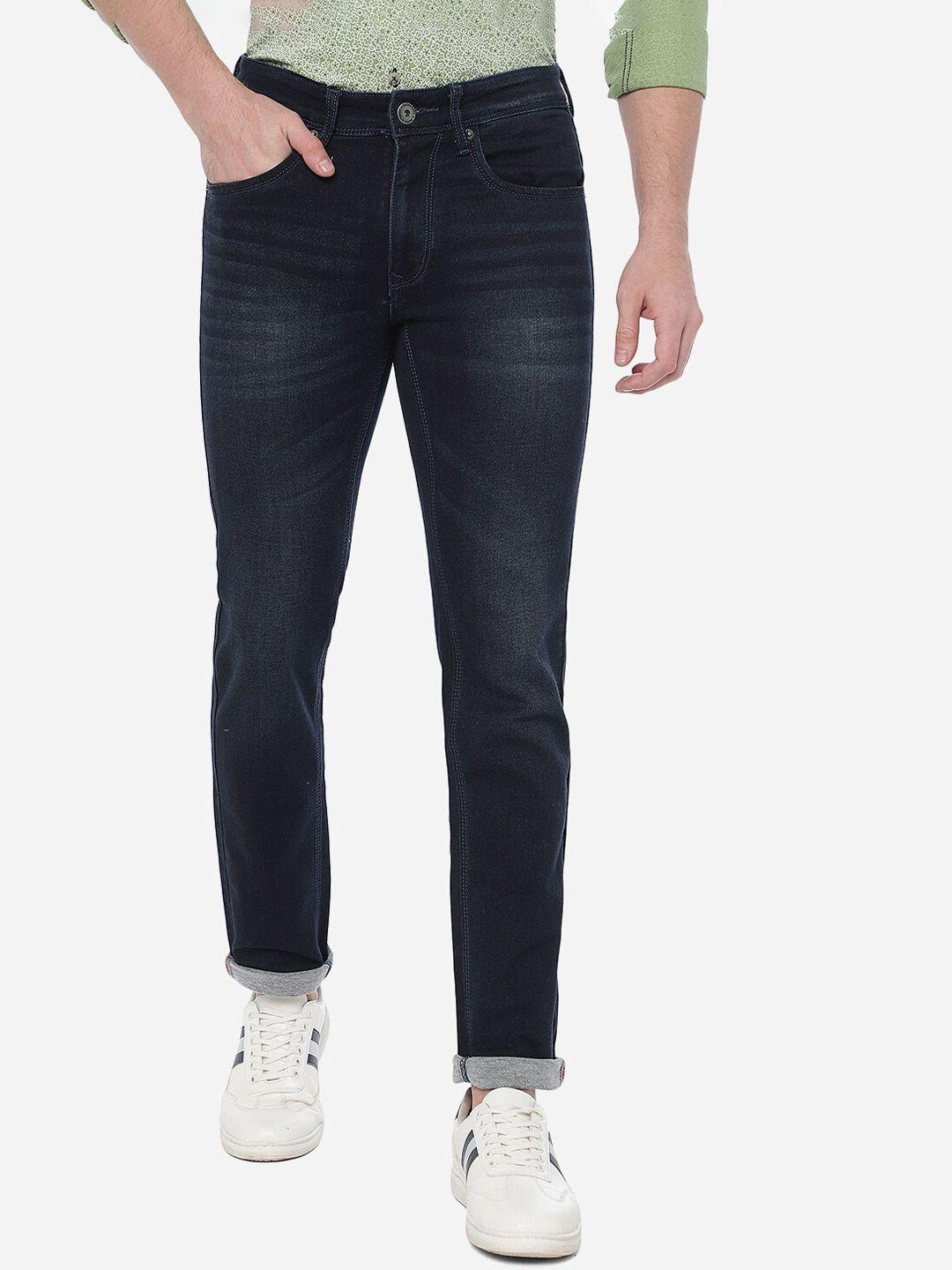 greenfibre men solid cotton slim fit light fade jeans