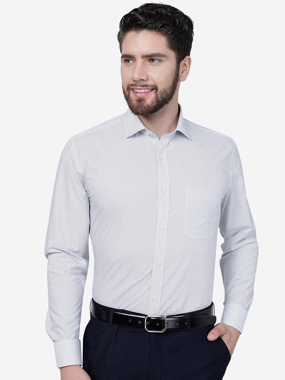 greenfibre micro ditsy printed cotton formal shirt