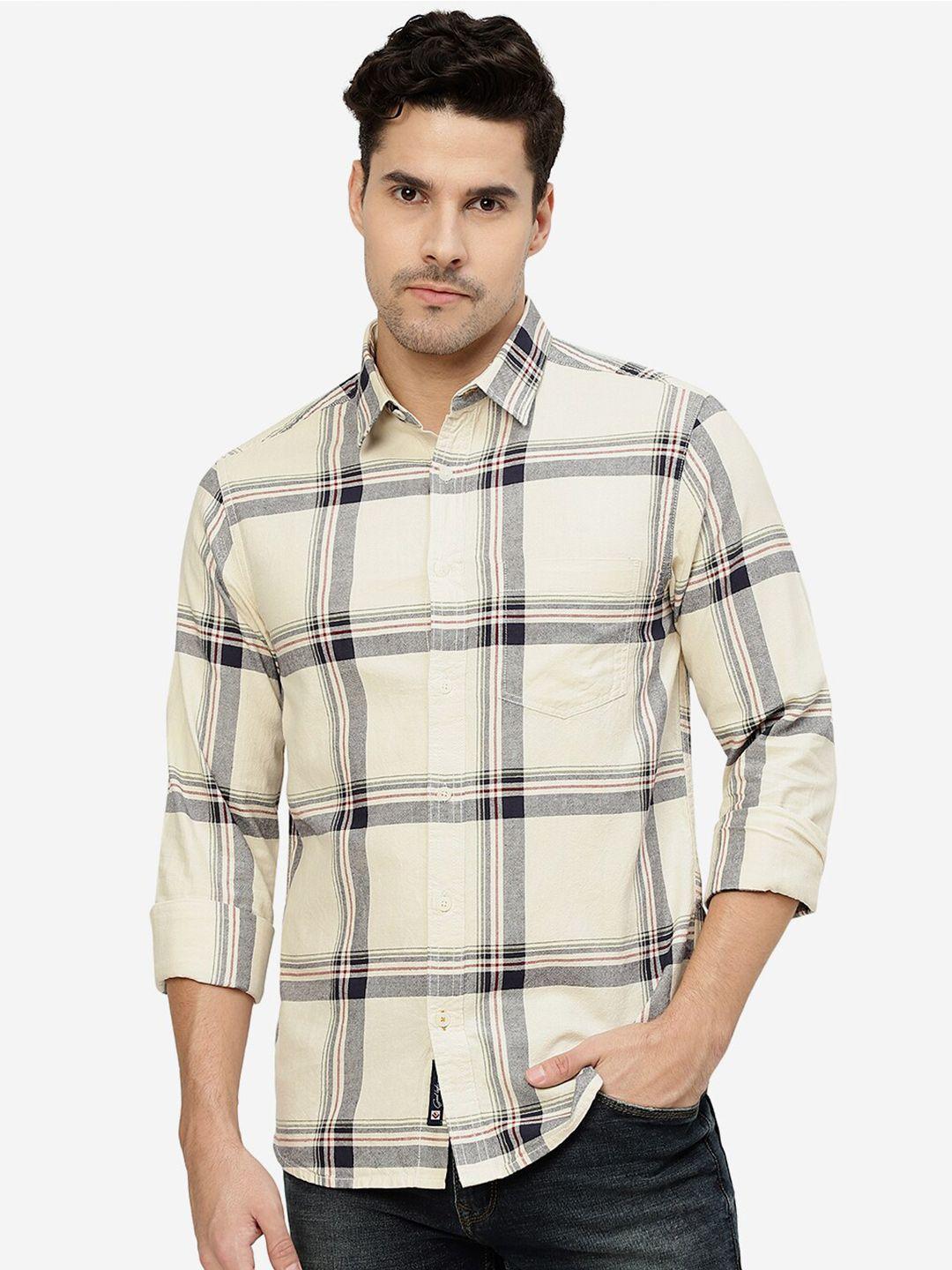 greenfibre slim fit checked casual shirt