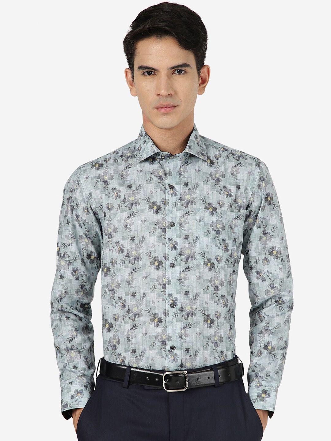 greenfibre slim fit floral printed pure cotton party shirt