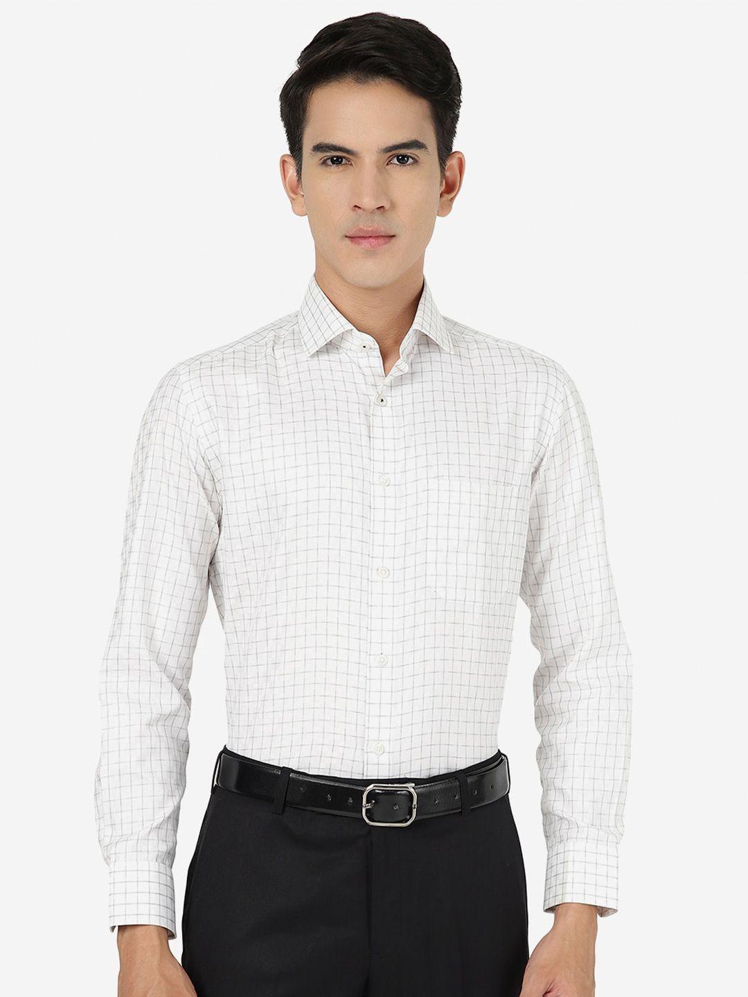 greenfibre slim fit grid tattersall checked formal shirt