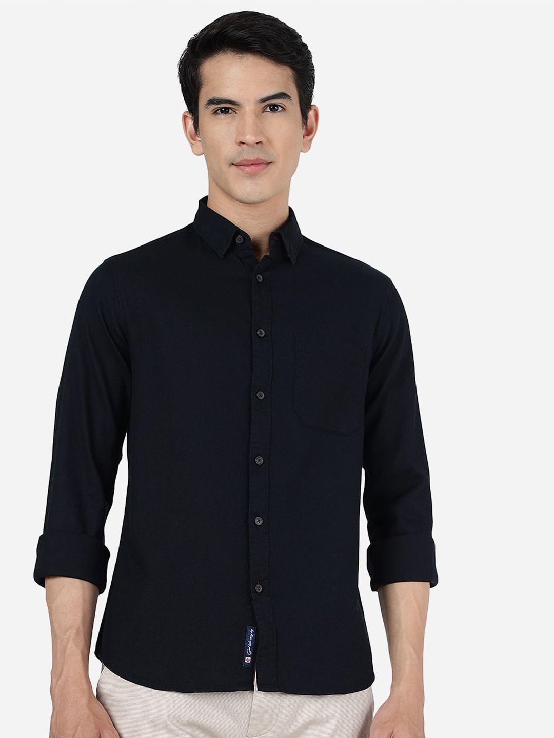 greenfibre slim fit opaque pure cotton casual shirt