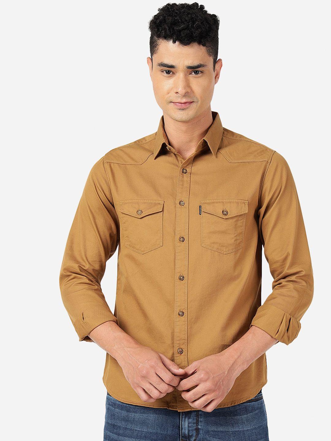 greenfibre slim fit opaque pure cotton casual shirt