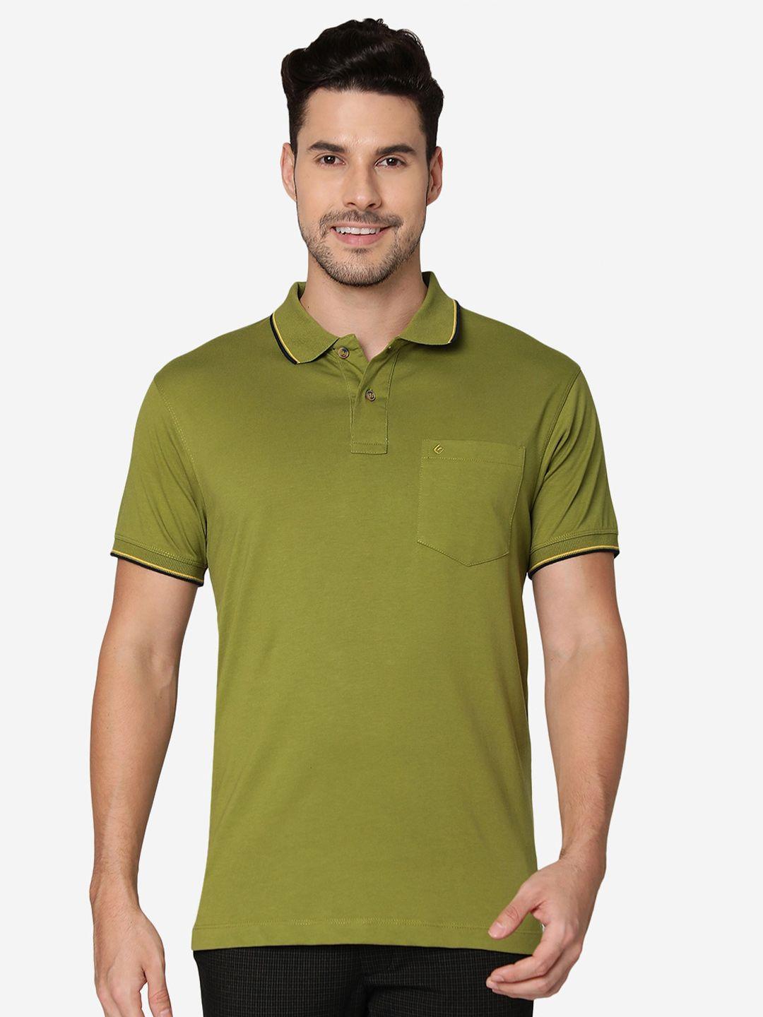 greenfibre slim fit polo collar pockets detail cotton t-shirt