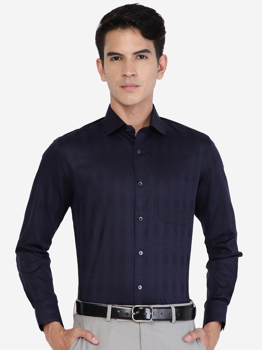 greenfibre slim fit self design cotton formal shirt