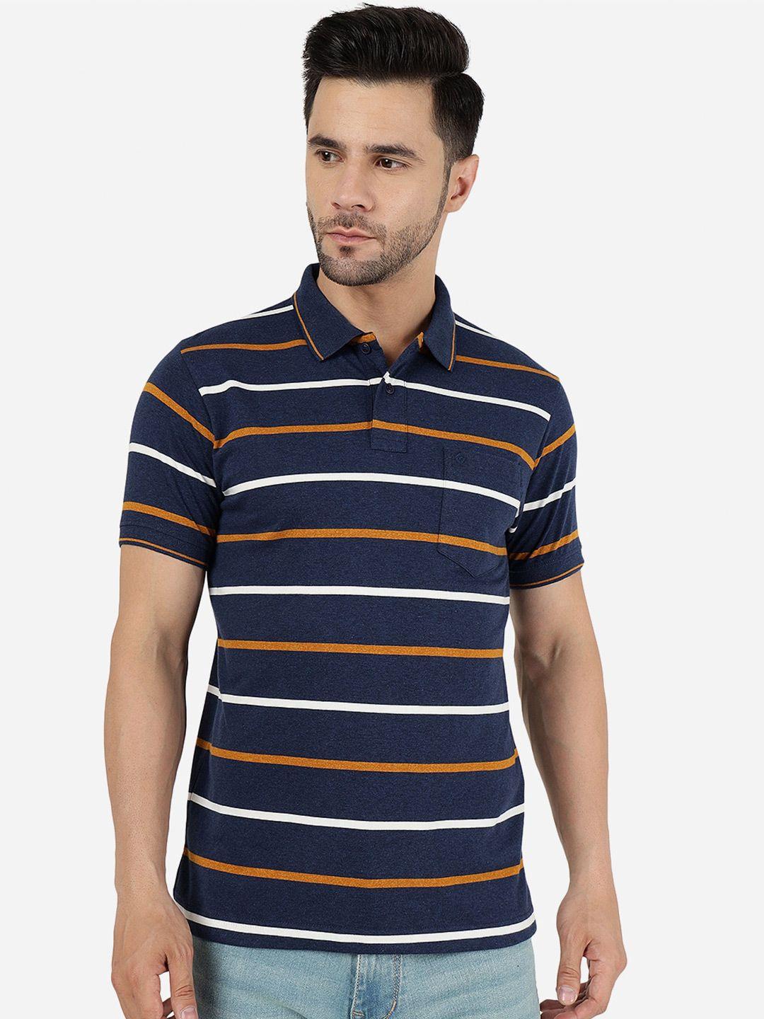 greenfibre striped polo collar slim fit casual t-shirt