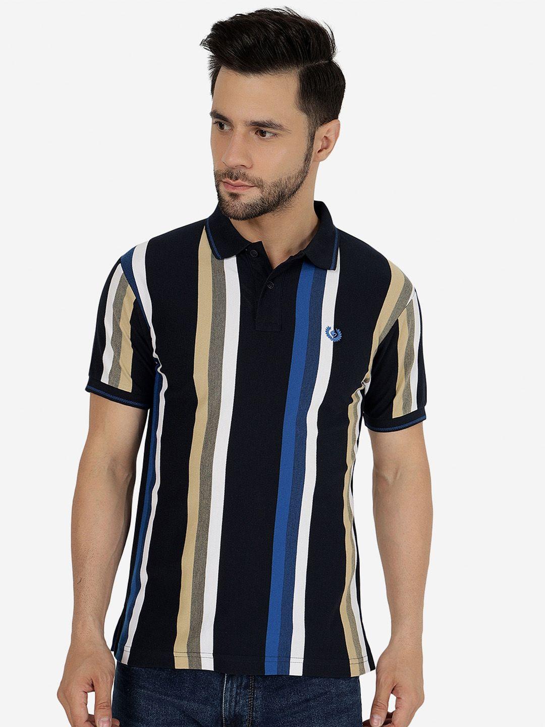 greenfibre striped polo collar slim fit casual t-shirt