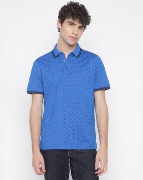 greenwich logo print cotton polo t-shirt