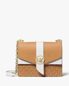 greenwich small colour block logo & saffiano leather crossbody bag