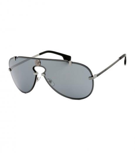 grey black pilot logo sunglasses