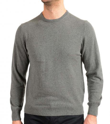 grey cashmere crewneck sweater