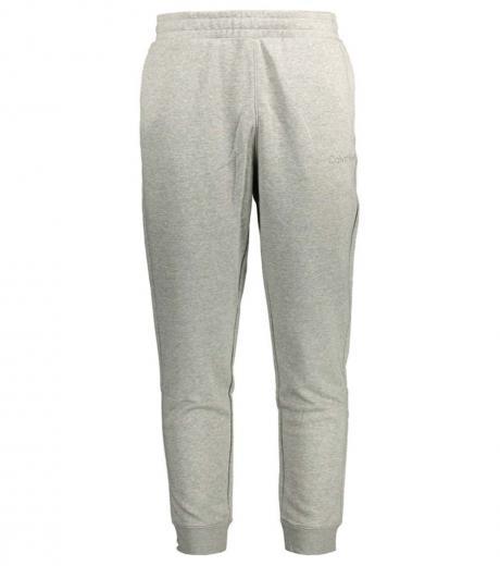 grey cotton knit logo sweatpants