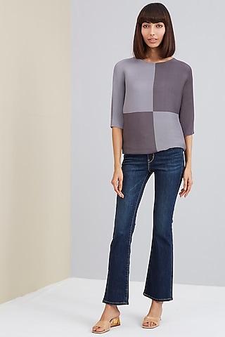 grey cube pleated top