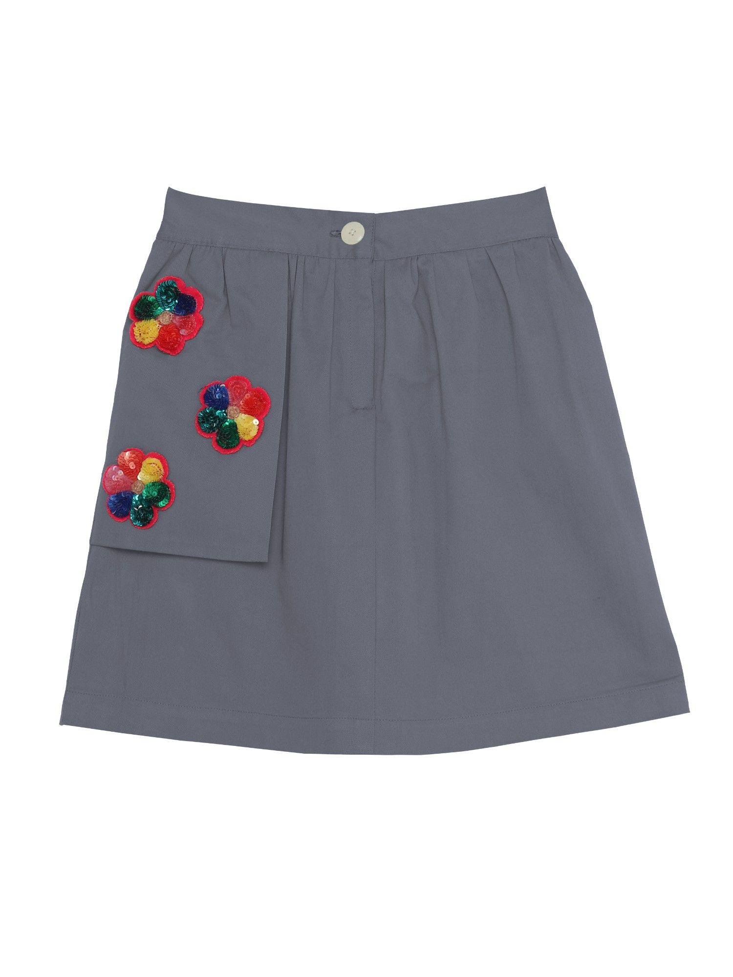 grey embellished easy breezy skirt