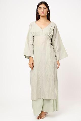 grey-handwoven-zari-cotton-kaftan-tunic-set
