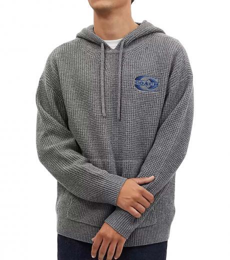 grey knit logo hoodie