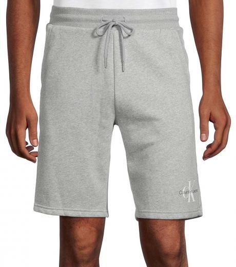 grey logo fleece shorts