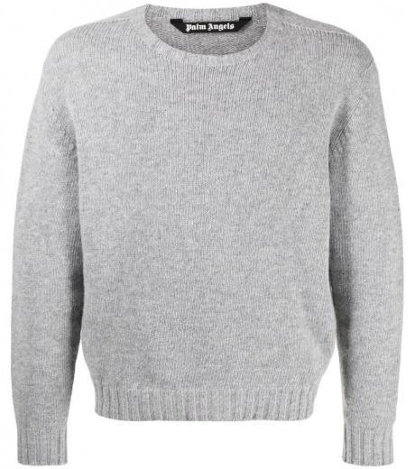 grey logo ribbed sweater