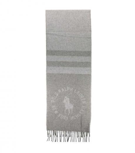 grey logo signature scarf