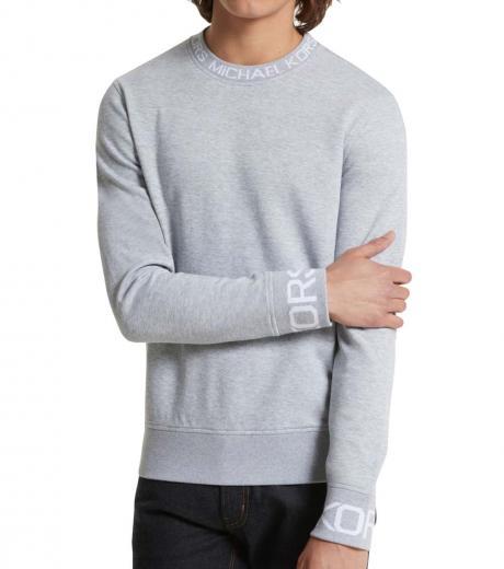 grey logo tape sweater