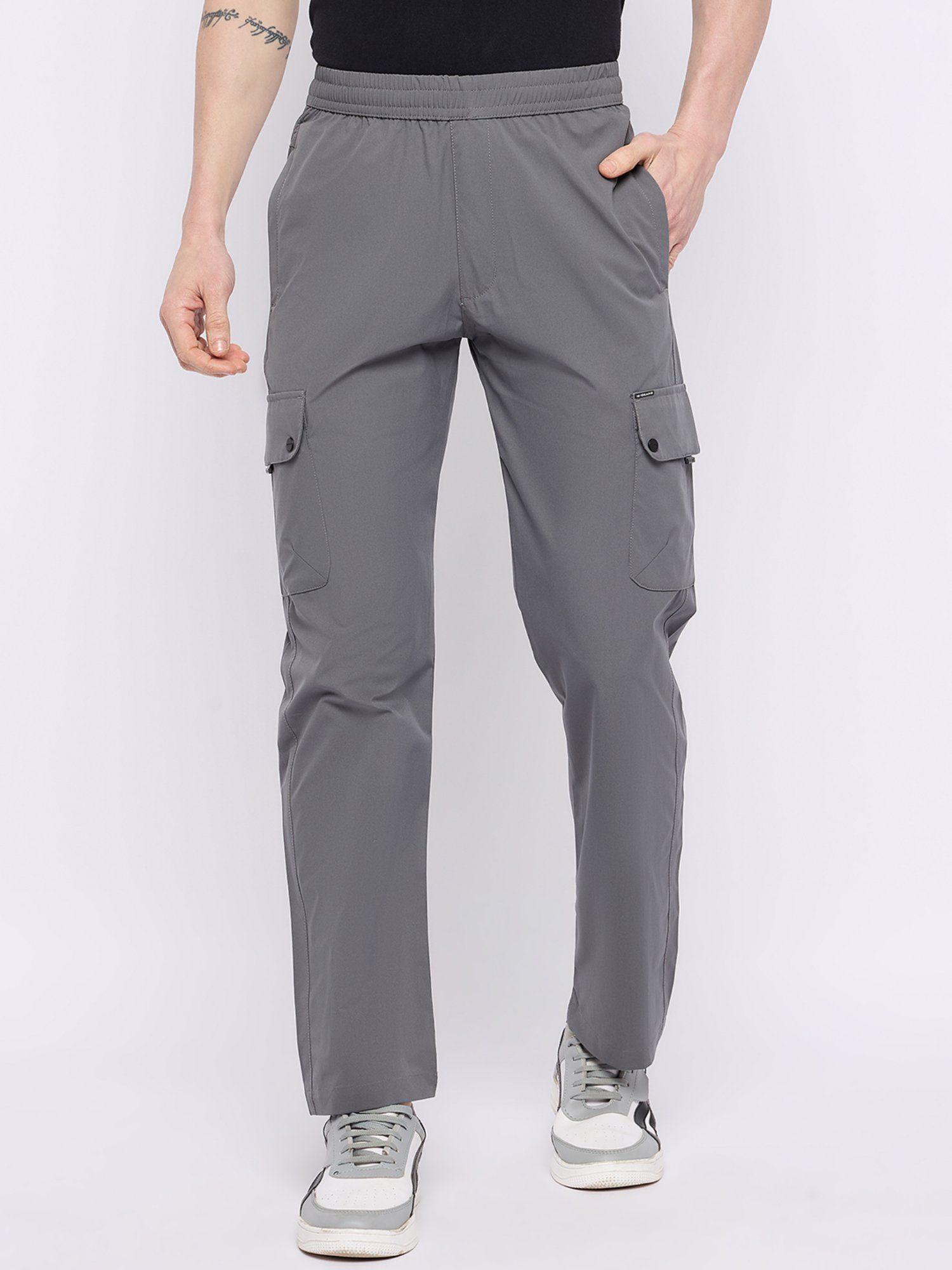 grey polyester track pants