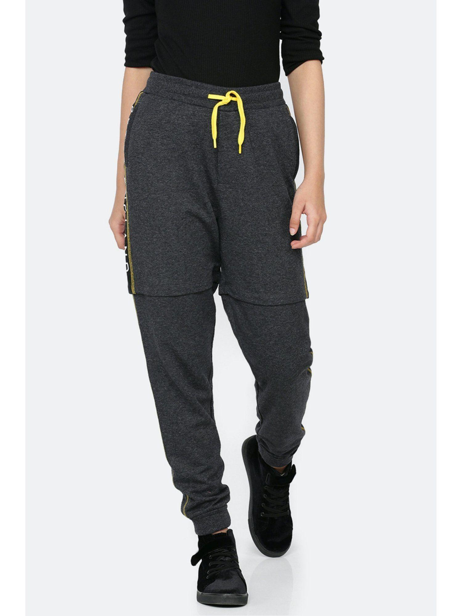 grey printed jogger pants