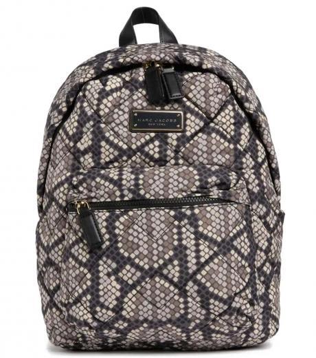 grey quilted large backpack