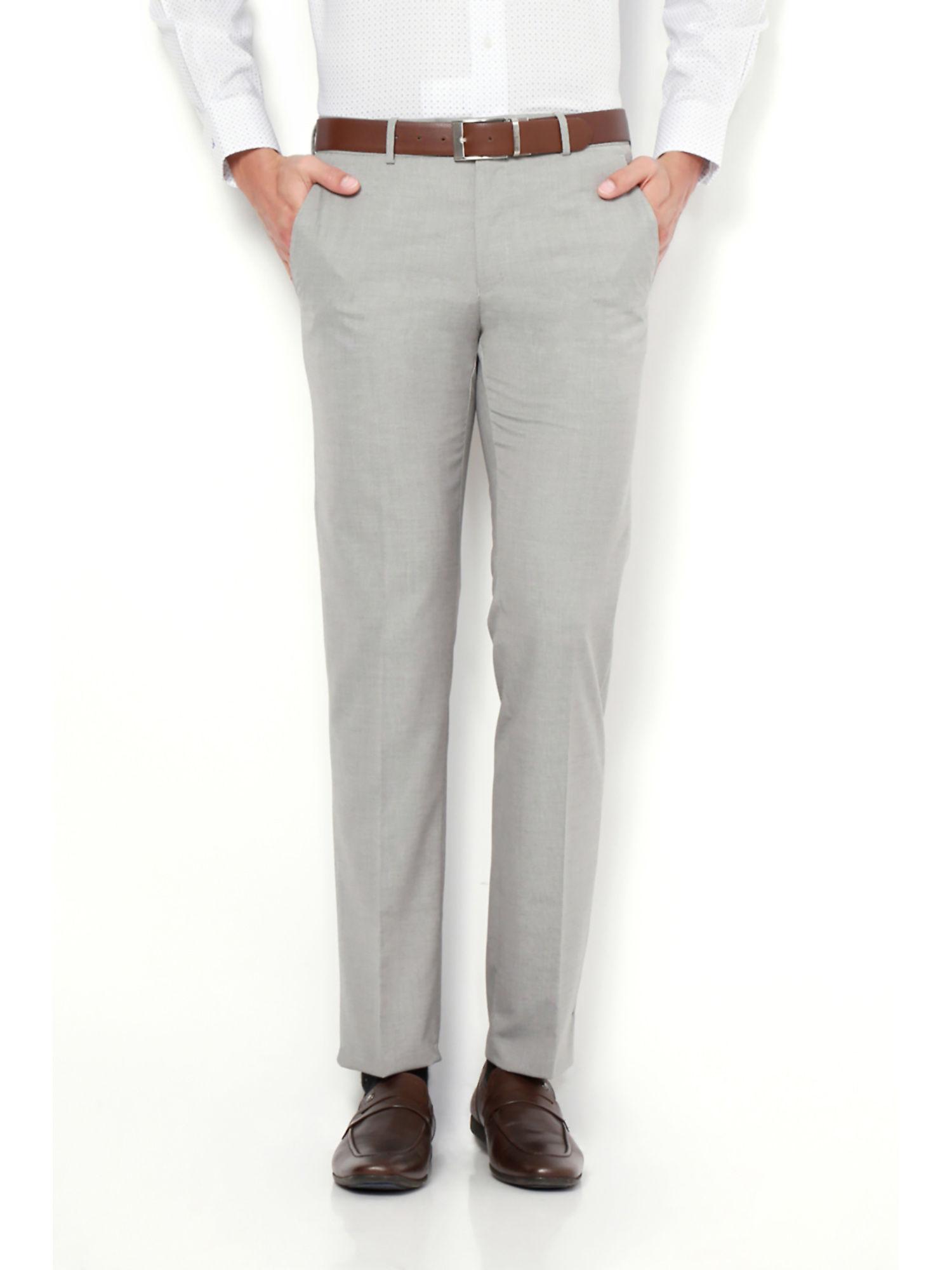 grey self design trouser