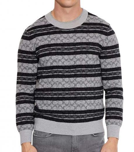grey signature logo sweater
