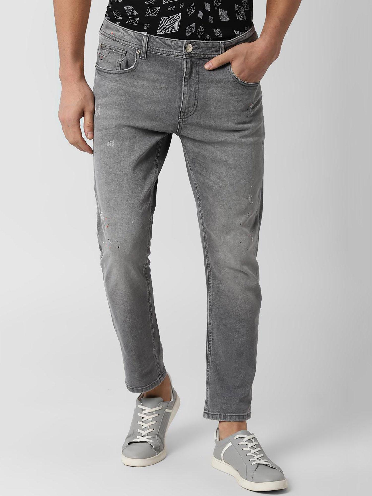 grey solid jeans