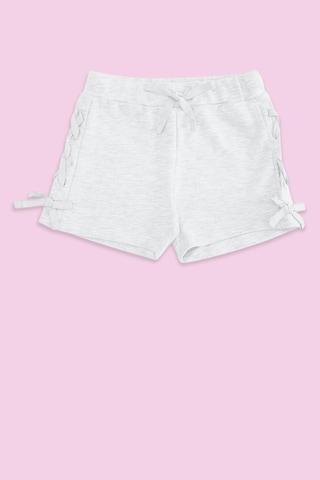 grey solid knee length casual girls regular fit shorts