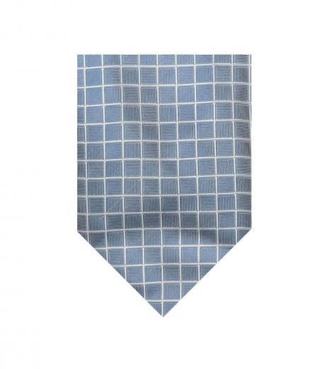 grey streamline check silk tie