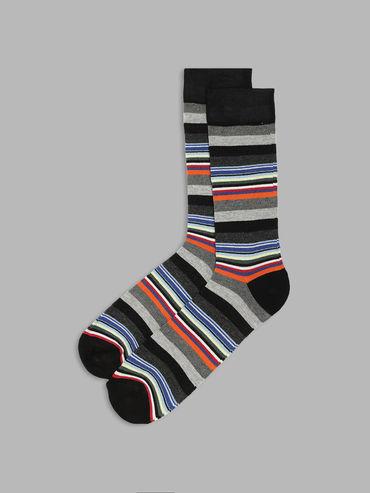 grey stripes mid-calf length socks