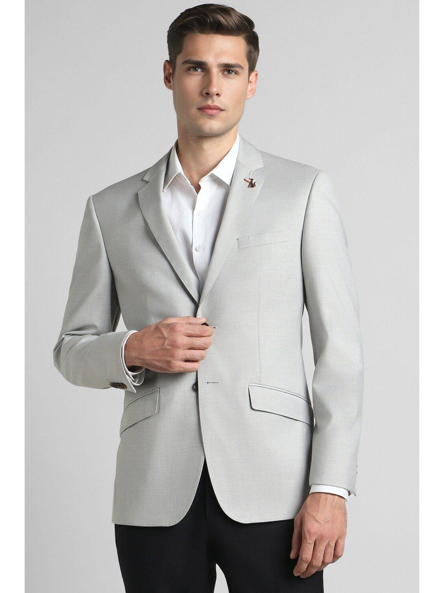 grey textured blazer
