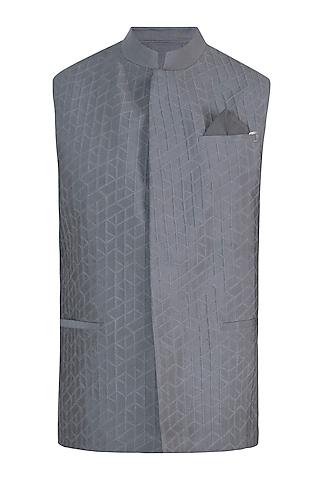 grey textured waistcoat